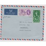 1960 - GLO set FDC on Air Mail Envelopes ERROR, POSTMAKED 4 days early. Cat £50+. Ex Robert Auty