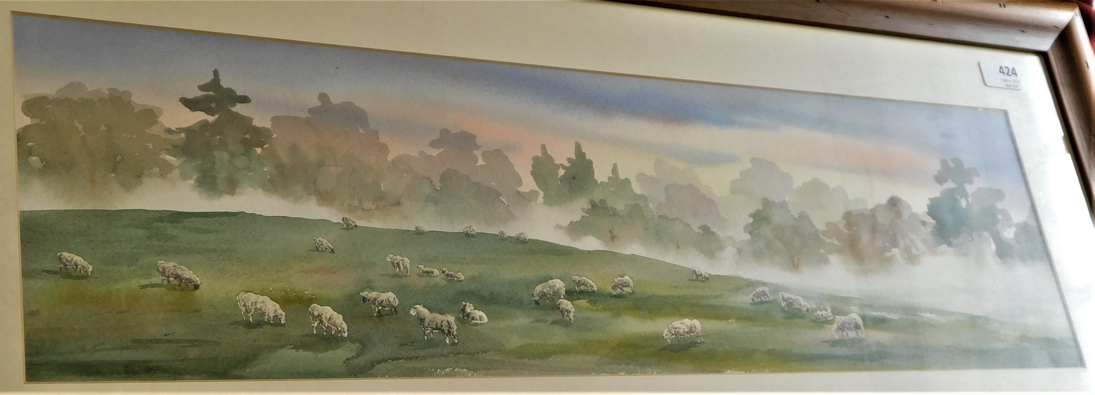 Framed Picture of Sheep Grazing - coloured - 90cm x41 cm very god condition - BUYER COLLECT - Image 3 of 3