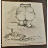 Water Hazard'- framed - artist Patterson Lot No.268 black and white measurements 39cm x 39cm