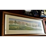Framed Picture of Sheep Grazing - coloured - 90cm x41 cm very god condition - BUYER COLLECT