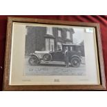 Framed Photo of Violet Farrell - known to Sir Winston Churchill, 'Violet and her driver' signed