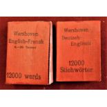 Warshoven - Miniature Dictionaries - English-French 1913 - German-English 1913 (2 books)