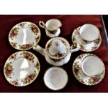 (2 ) Piece China Tea Set with Tray - and napkins (Matching) 'Old Country Roses' - 'Royal Albert'
