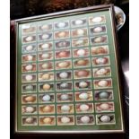 Framed Picture of Ogdens Bird's Eggs - cut out full set (50) very good condition BUYER COLLECT