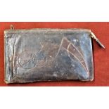 Jack Austin - Driving Licence 1934 - and medical cards etc - (worn) leather wallet - fair condition