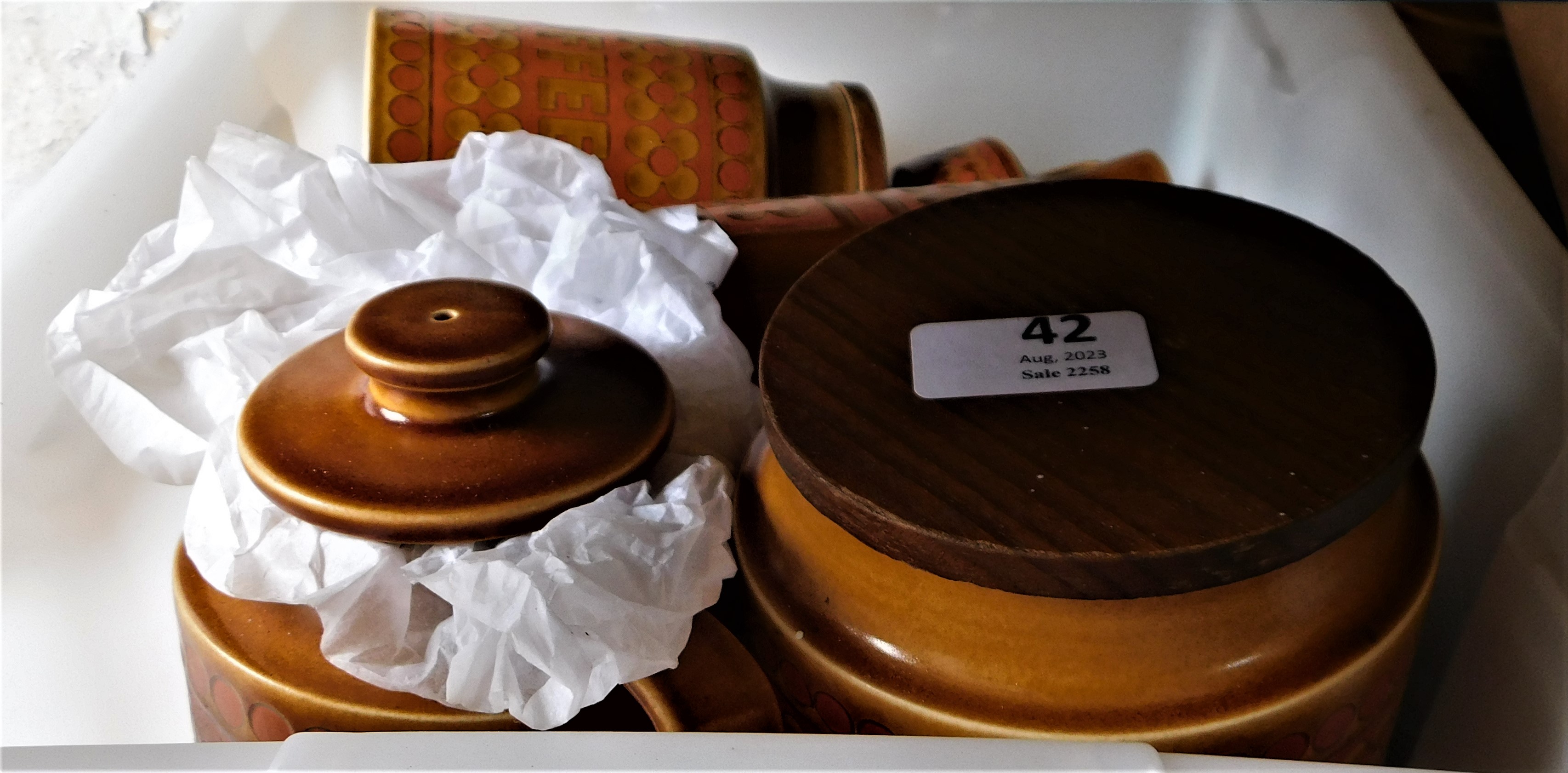 Vintage Hornsea 'Saffron' Tea & Coffee Set - Item from Hornsea Pottery's 'Saffron' range, storage