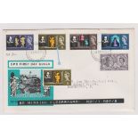 1965 - Shakepeare Set FDC with Stratford Upon Avon FDI H/S and the 6d with variety, MISSING