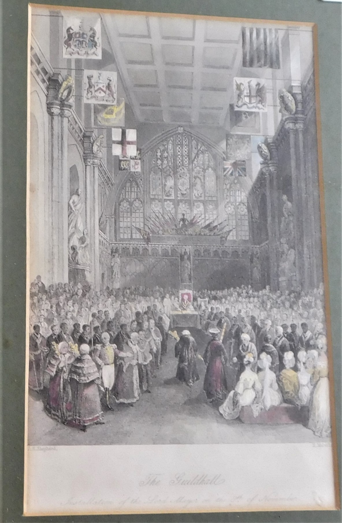 The Guildhall' - Installation of the Lord Mayor - coloured picture gilded frame measurement's 33cm x - Image 2 of 2