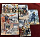 Fire Service - Misch & Co., The fire brigade series 454, six postcards all used 1908. Some corner