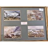 Waterloo - Four prints depicting scenes from the battle. Framed together in a single frame. BUYER