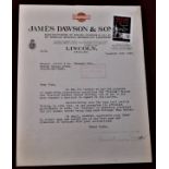 Letter Dec 16th 1929 - James Dawson & Son. Letter to Abbott & Co (Newark) Ltd., submitting quotation