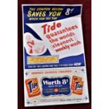 Advertising Tide - Guarantees The World's Cleanest Weekly Wash - with saving coupon 8d very good