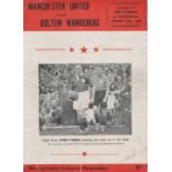 Pirate programme (4 page) printed by Colinray of Smethwick Manchester United v Bolton Wanderers 24th