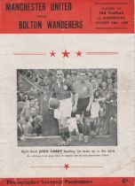Pirate programme (4 page) printed by Colinray of Smethwick Manchester United v Bolton Wanderers 24th