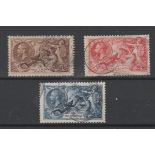 Great Britain 1934 - 2/6 to 10/- re-engraved set of three, fine used