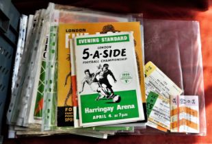 A collection of (19) programmes for the Evening Standard London 5 a side, National 5 a side and