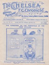 Chelsea v Bradford Park Avenue 27th April 1912 Programme. Also covers Chelsea v Arthur Thomas Cup
