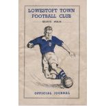 Lowestoft v Chelsea Friendly 3rd September 1938 programme. Some creasing. No writing. Scarce