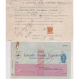 Cheques (3) - Lloyds Bank Ltd cheque-Specimen Only - Cheque to the British Traffic & Electric Co,