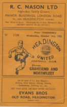 Headington United (now Oxford United) v Chelsea FA Youth Cup 2nd Round 15th October 1953