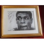 Frank Bruno 1980 autographed photo, framed, buyer collects.