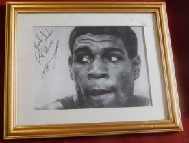 Frank Bruno 1980 autographed photo, framed, buyer collects.