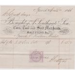 Receipt - Bought of A. Southgate & Sons, Corn, Coal and Seed Merchants - Feb 9th Corn Oats £6-15-