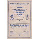 Wealdstone v Chelsea Friendly 15th September 1937 programme. Some staining. No writing. Scarce