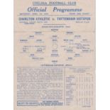 Single Sheet Charlton Athletic v Tottenham Football League Cup South Semi Final at Stamford Bridge (