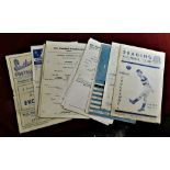 Reading Reserves and Youth Team programmes 1940s -1960s. 20 Homes and 1 Away at Southend 1949/50 .