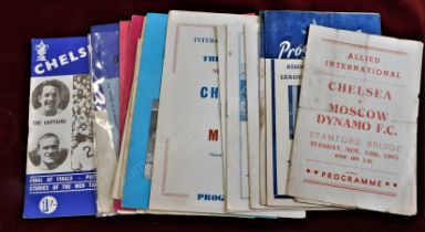 Chelsea Pirate programmes home and away 1945-1969. Homes to include Moscow Dynamo (Fr) 1945/46 ,