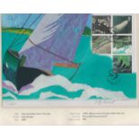 Great Britain (19 March) - Britain's Coast Line, Artist FDC with standard Studland Stevenage palette