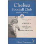 Chelsea v Floriana Festival of Britain match 8th May 1951 programme. 4 page. Very neat annotations