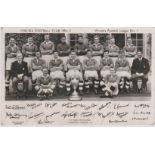Chelsea 1954/55 Championship a signed postcard of the winning side. Signed by Ken Armstrong,