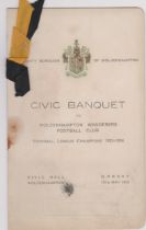 Menu with black and gold ribbon from the Civic Banquet in the Civic Hall, Wolverhampton 10th May