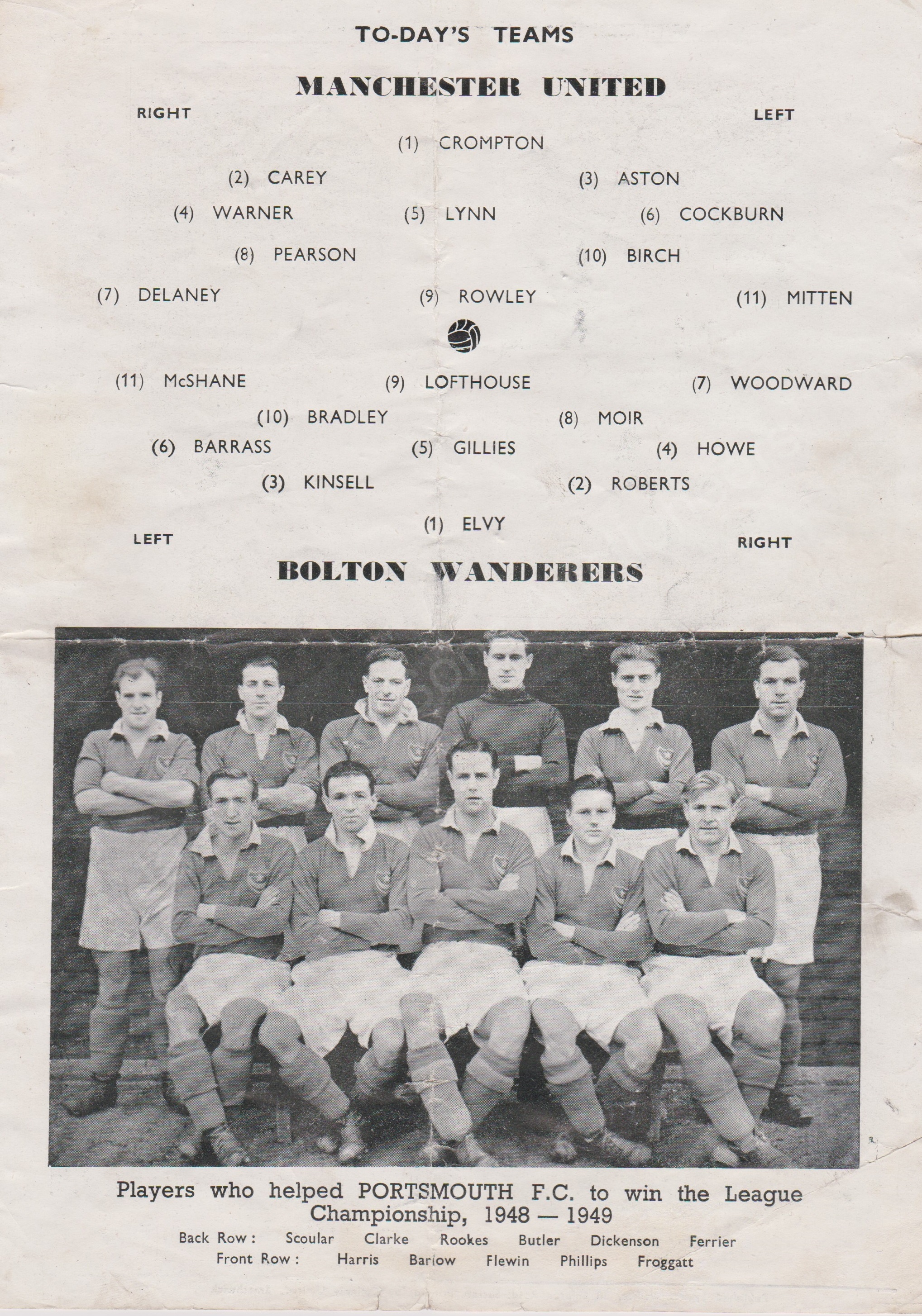 Pirate programme (4 page) printed by Colinray of Smethwick Manchester United v Bolton Wanderers 24th - Image 5 of 5