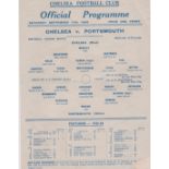 Chelsea v Portsmouth 11th September 1943 single sheet programme. No writing. Good, Single sheet