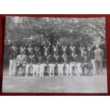Cricket 1976 West Indies Touring Team photograph, 6" x 4". Full autographs on the back, Deryck Lance