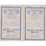 Brighton home programmes v Reading, Swindon 1951/52 and Reading 1952/53. (3)