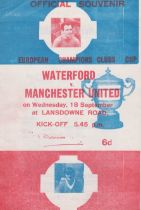 Pirate programme (unknown printer) for the European Cup 1st Round 1st Leg between Waterford and