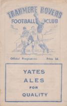 Tranmere Rovers programmes 4 homes v Grimsby Town 1924/25, single sheet practice match 1944/45
