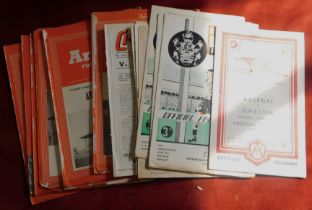 Chelsea aways 1948-1954, at Arsenal (9), Charlton (5), Fulham (3). Some of the Arsenal programmes