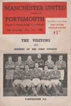 Pirate programme (4 page) printed by Colinray of Smethwick Manchester United v Portsmouth 7th May