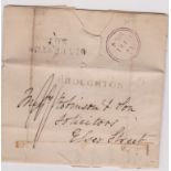 Great Britain 1824 - EL dated Feb 13th 1824 Broughton single line Broughton cancel Ulverston 261