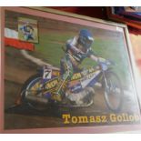 Speedway Rider-Photograph 'Tomasz Gollob (Polish)-measurements 62cm x 52cm coloured photograph