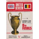 European Cup Quarter Final 1st Leg between Manchester United and Anderlecht 13th November 1968. Some