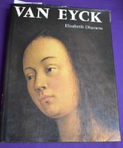 Van Eyck hardcover book, dustcover intact with minor wear markings. Small tear to top left corner