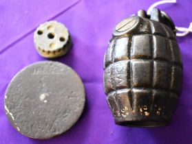 British WWII No.36 Mills Bomb made by Callenders Abbots Foundry Co. Ltd., Glasgow. Non-matching