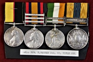 British Sudan/Boer War group of four including Queen's Sudan Medal, Khedive's Sudan Medal 1896-