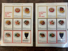 Advertising Poster (2) 'Guinness Guide to Steaks' coloured pictures of (7) steaks from Arthur
